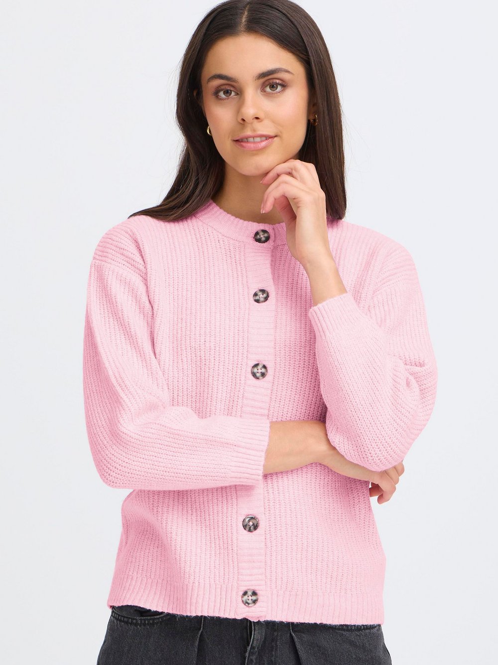 OXMO Strickjacke Damen rosa meliert, XXL