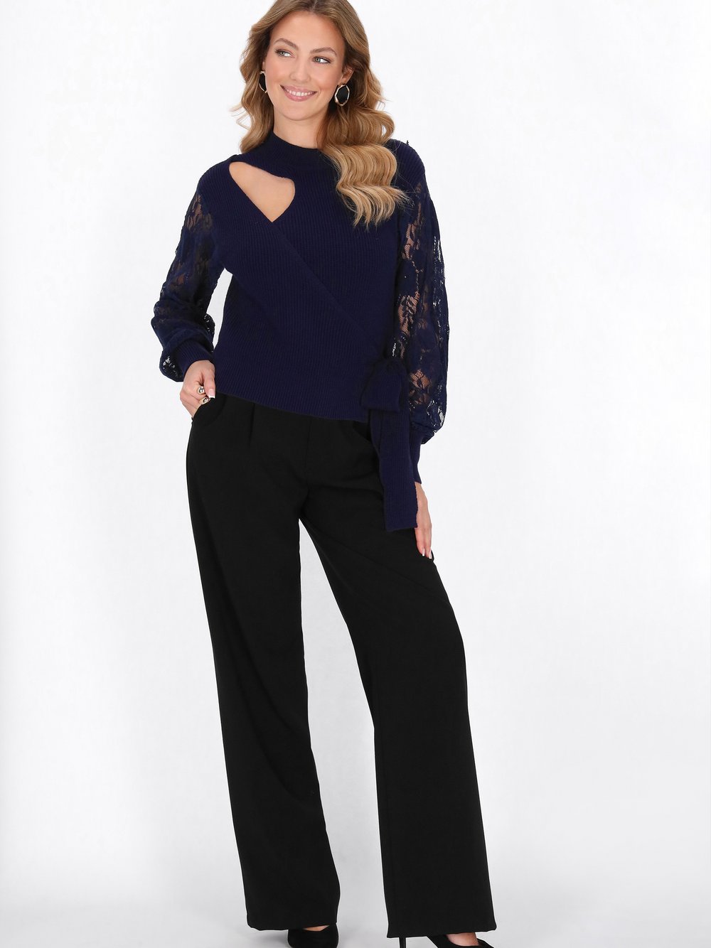 Faina Pullover Damen Viskose blau, XS/S