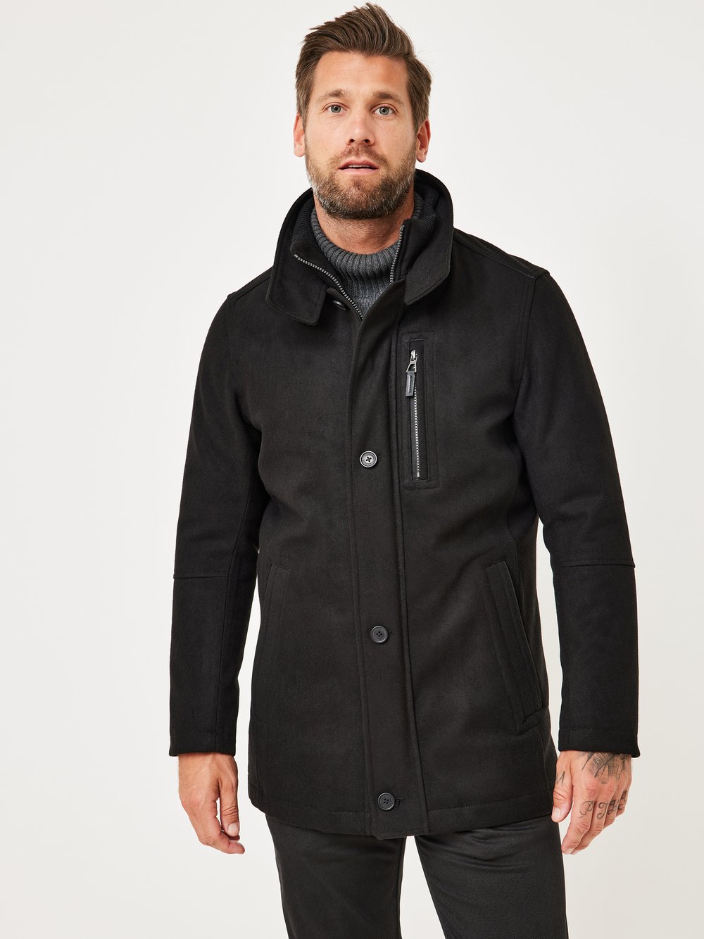 Thumbnail - Redpoint Wollmantel Herren schwarz, 36