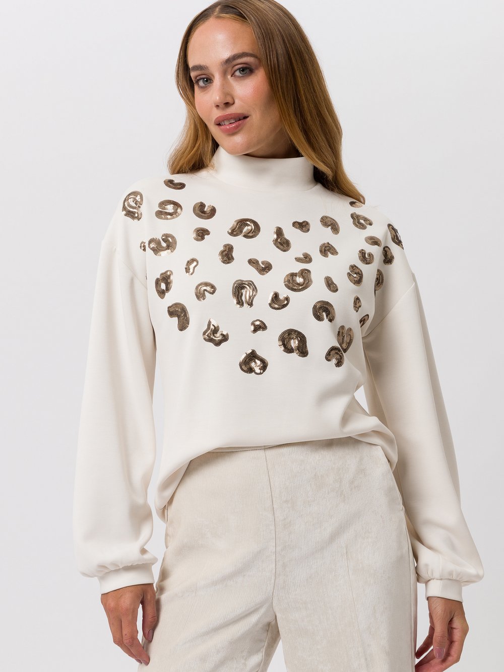 TUZZI Shirt Damen Viskose weiß gemustert, 44