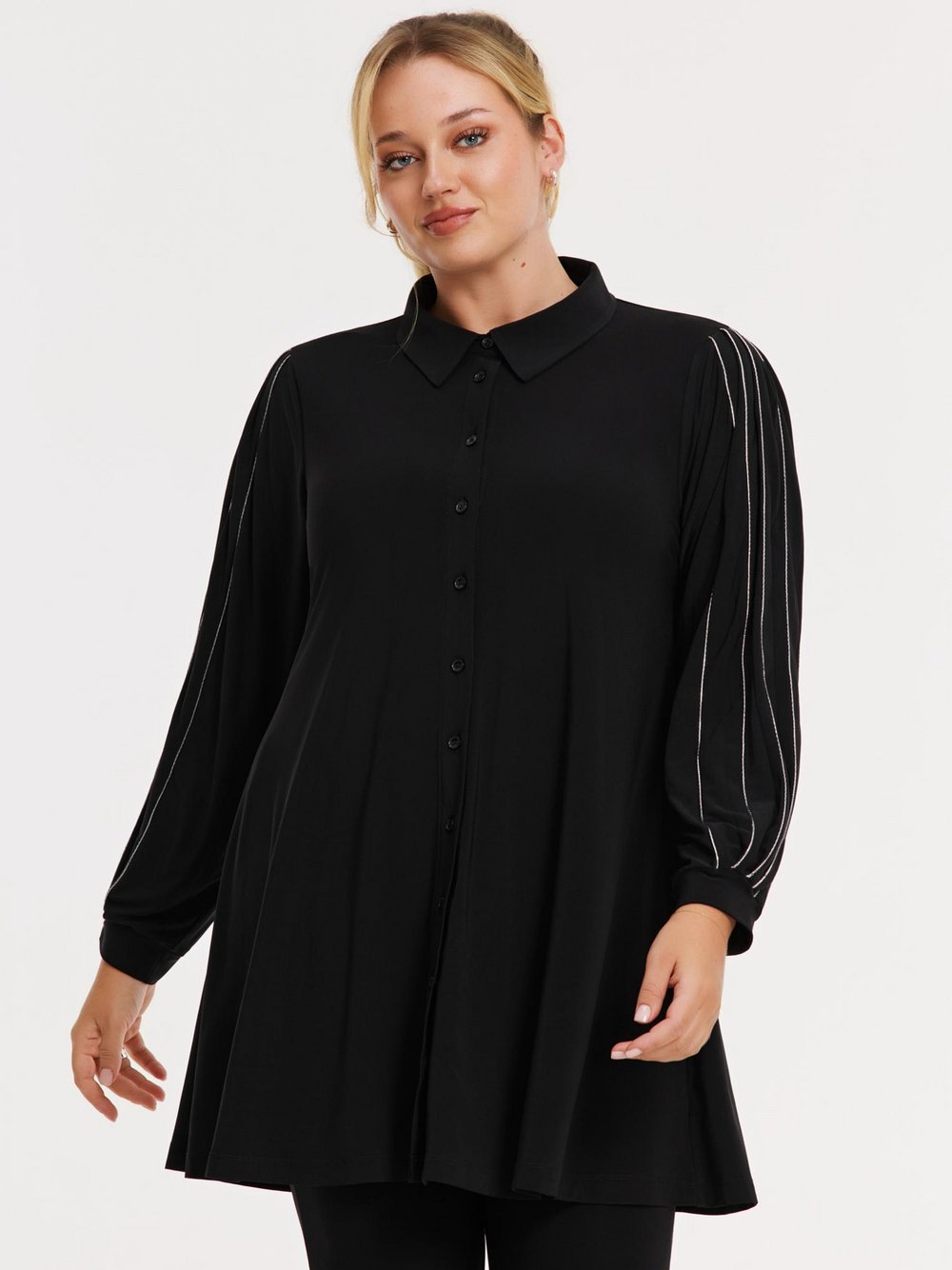 Thumbnail - YOEK Bluse Damen schwarz, 42-44