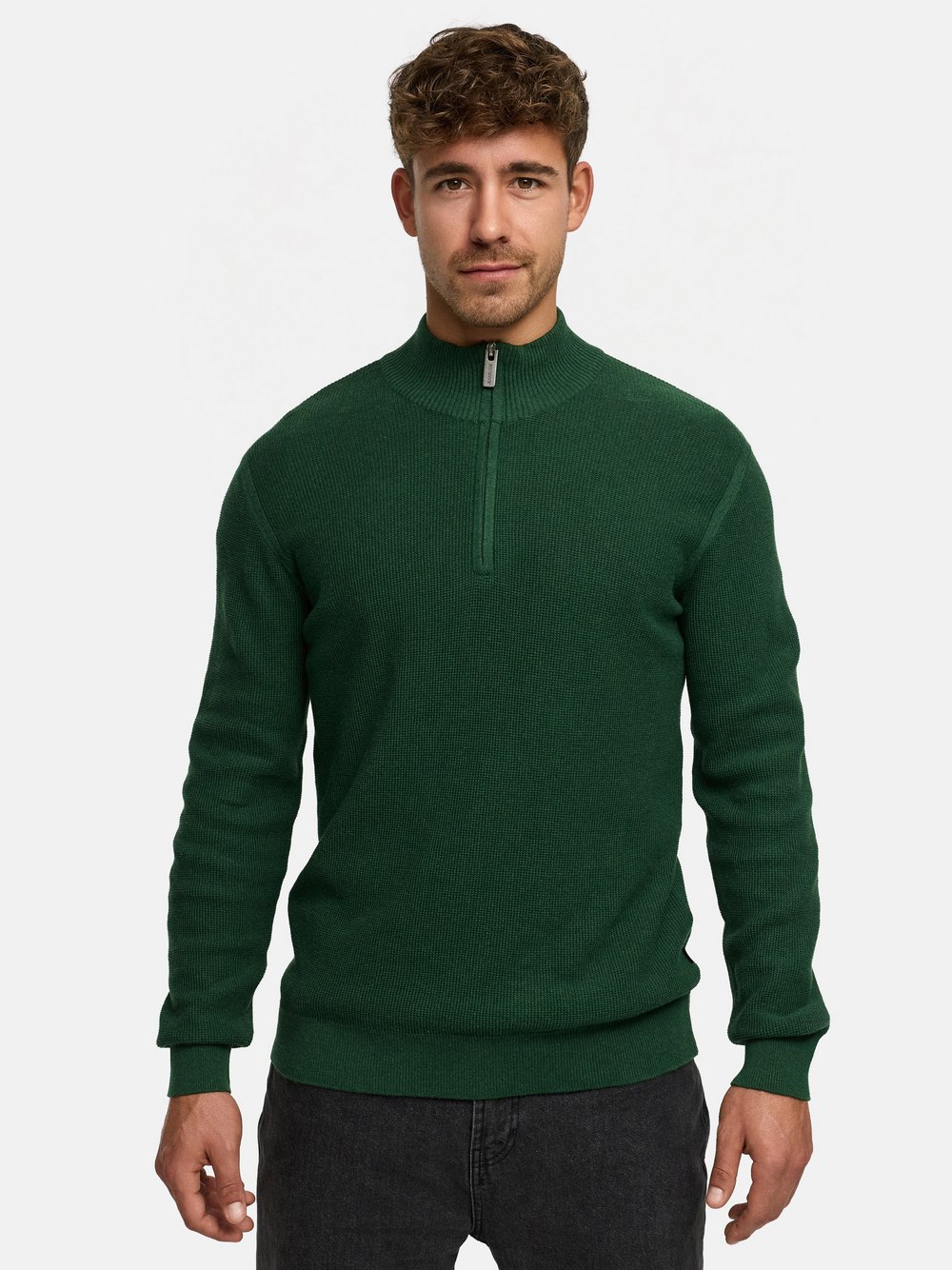 Thumbnail - Indicode Strickpullover Herren Baumwolle grün, M
