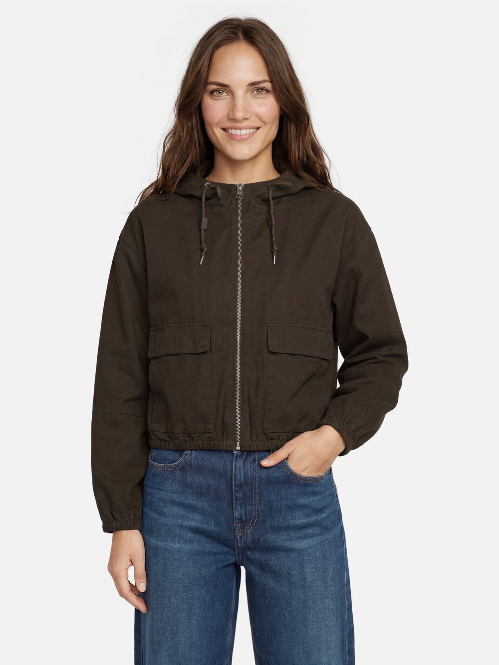 VAN GRAAF Marc O'polo Damen Khaki Übergangsjacke Baumwolle Grün, Größe 34