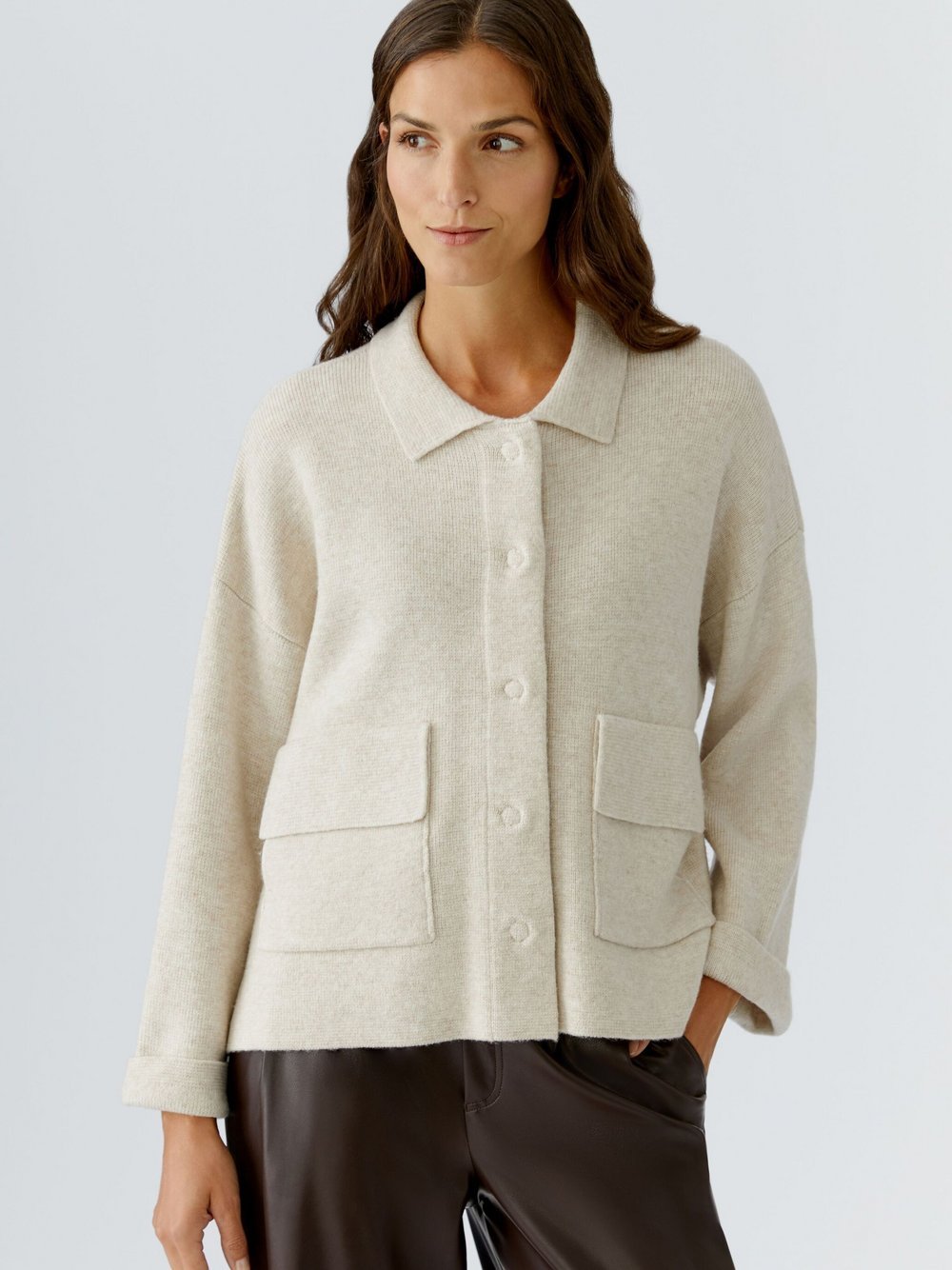 Oui Strickjacke Damen Polyamid beige, 40