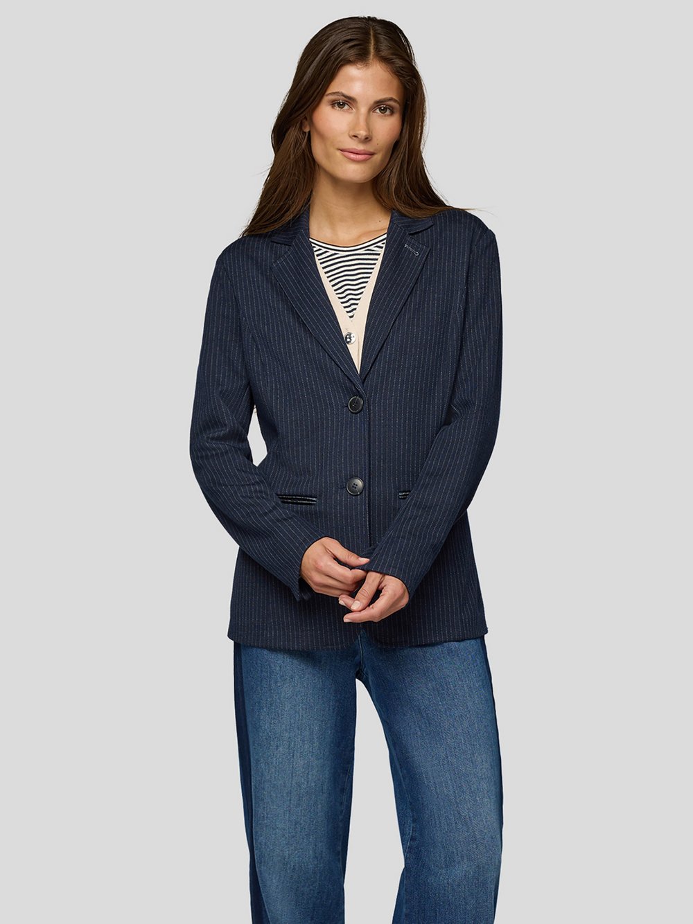 RABE Blazer Damen blau gestreift, 38