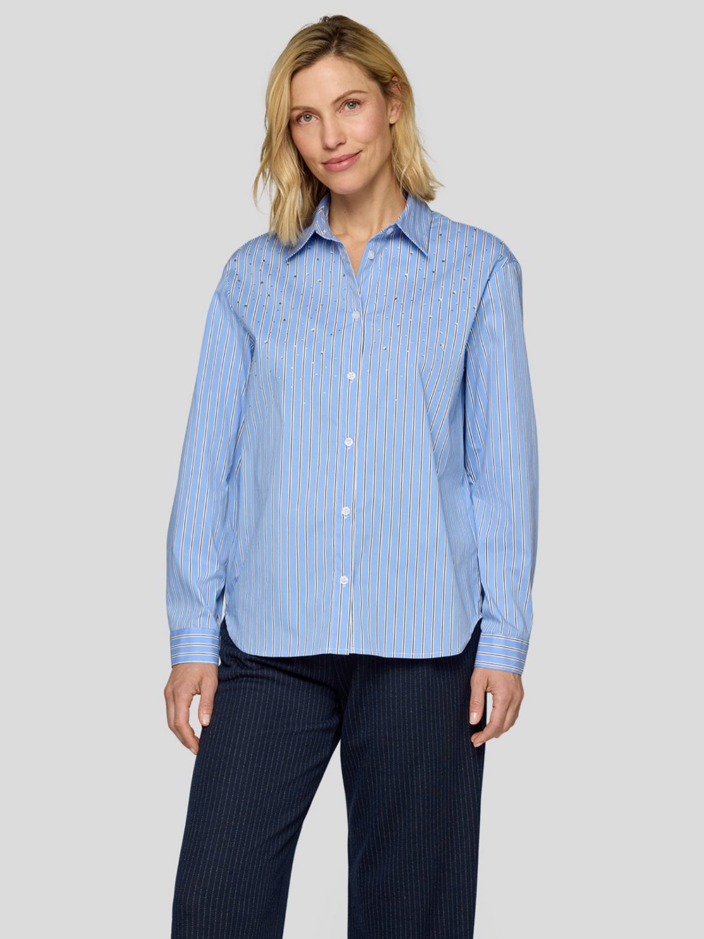 RABE Bluse Damen Baumwolle blau gestreift, 36