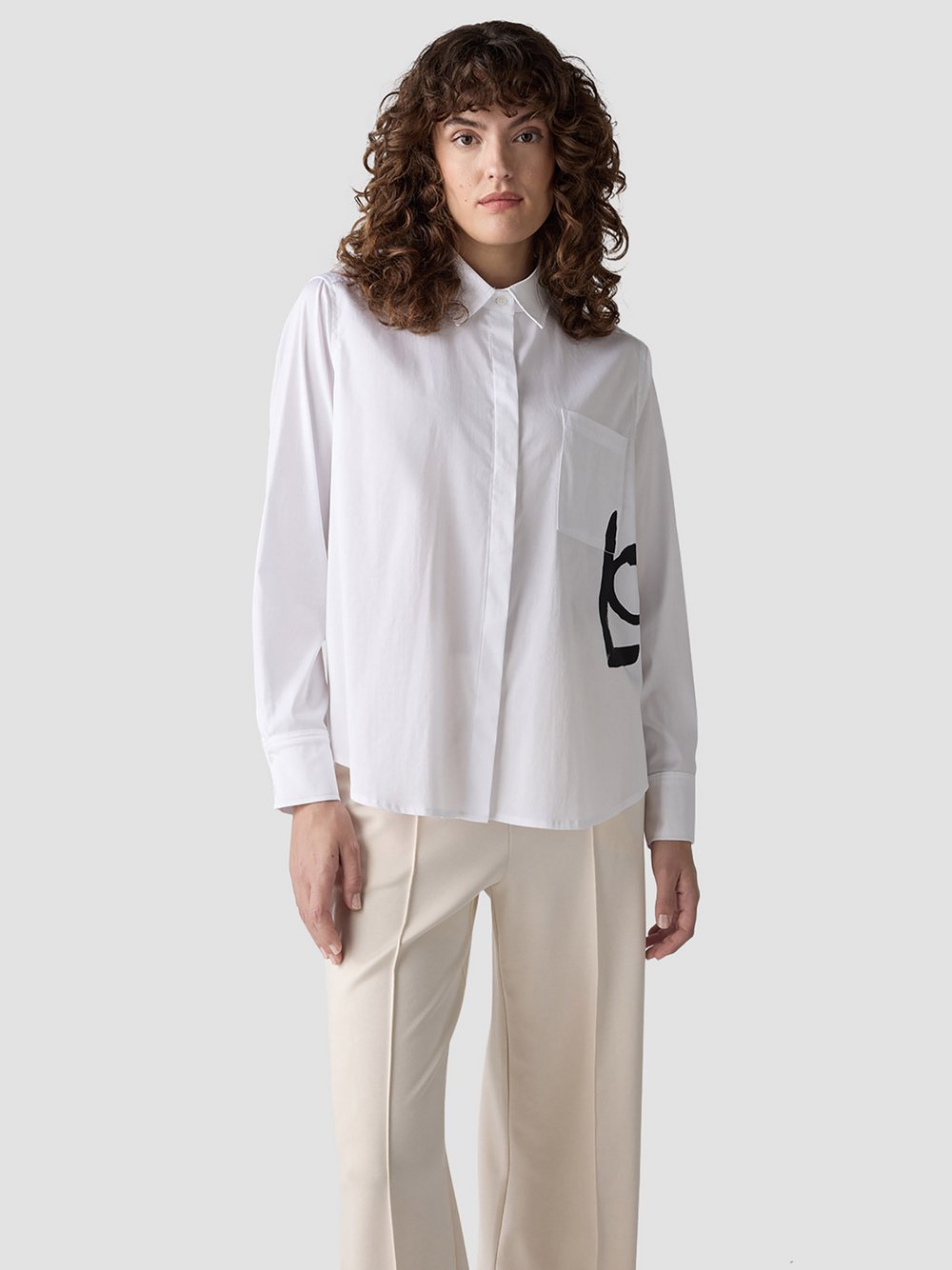 LCMT Bluse Damen Baumwolle weiß, 48