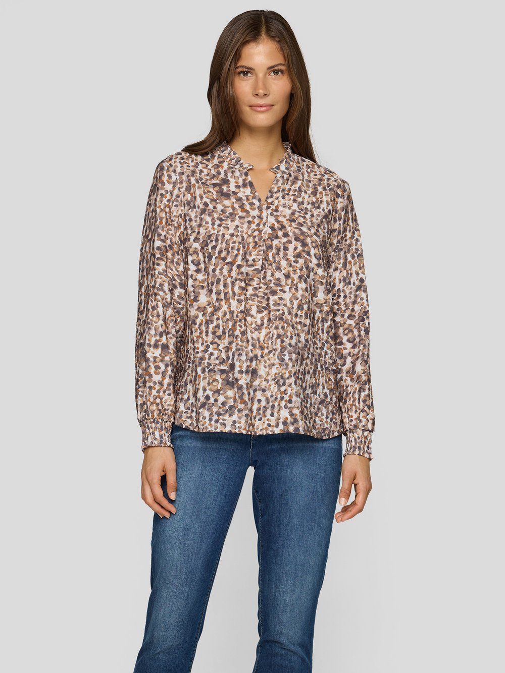 RABE Bluse Damen Viskose grau gepunktet, 36