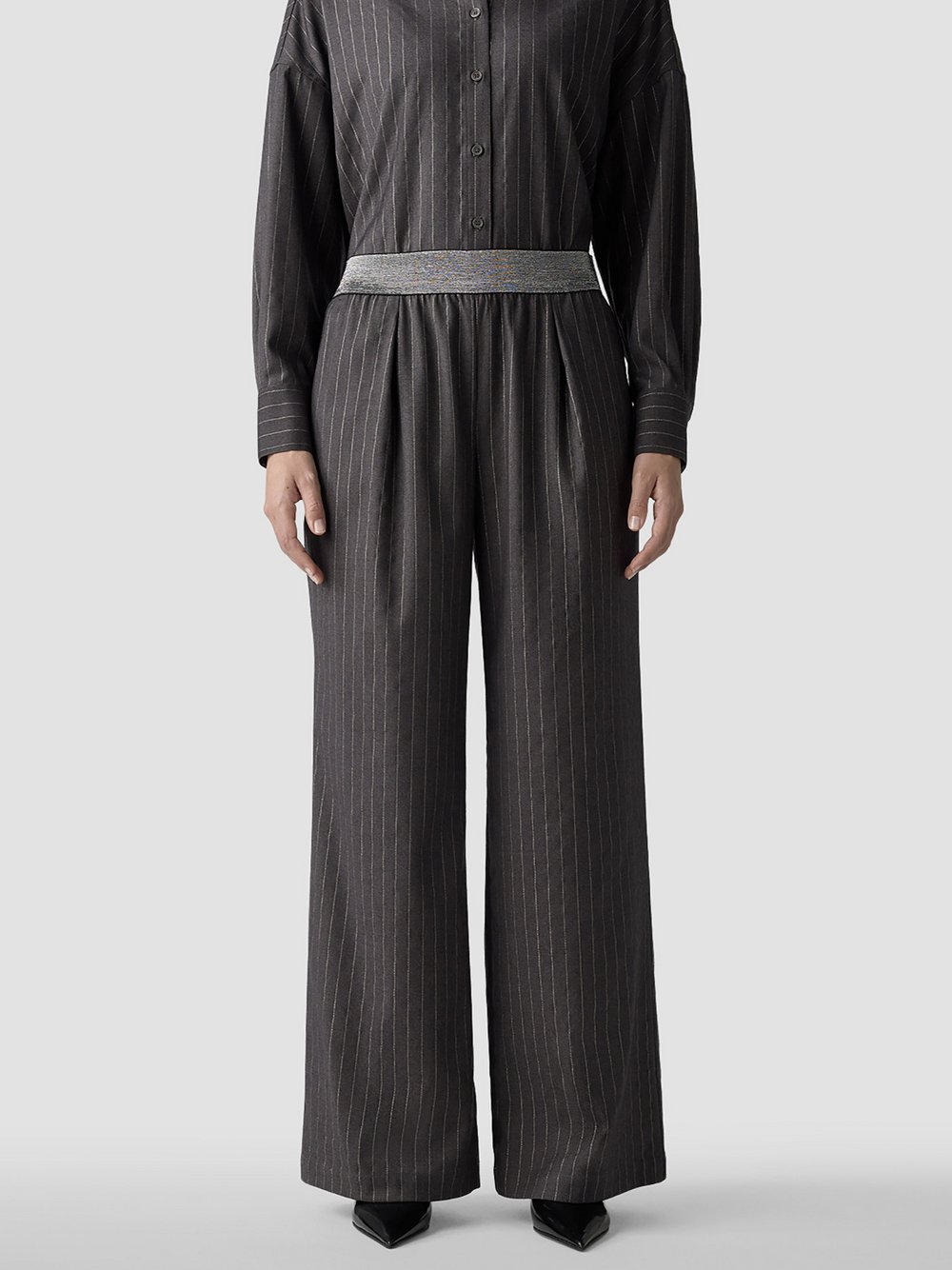 LCMT Hose Damen grau gestreift, 46