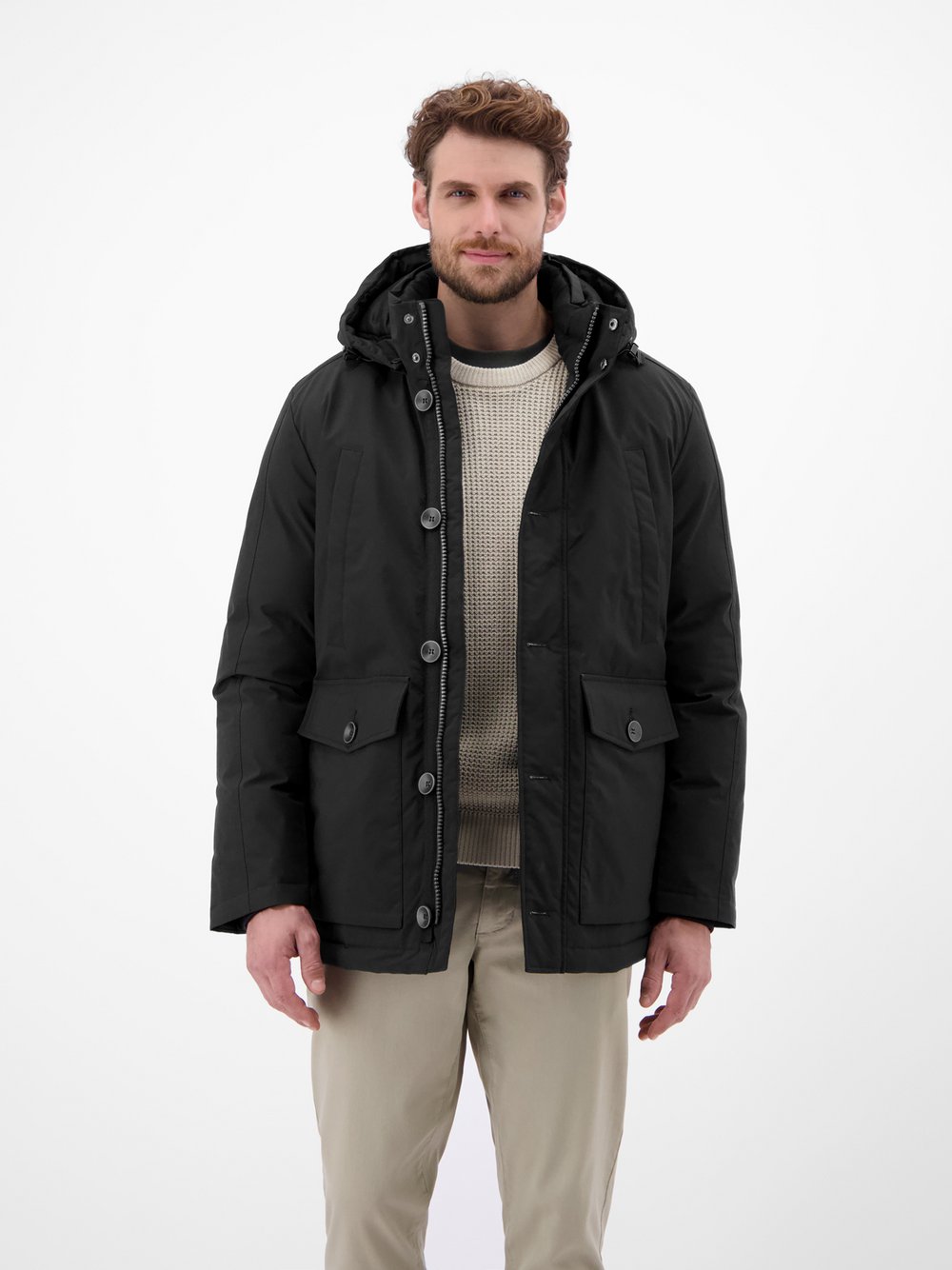 LERROS Wintermantel Herren schwarz, L