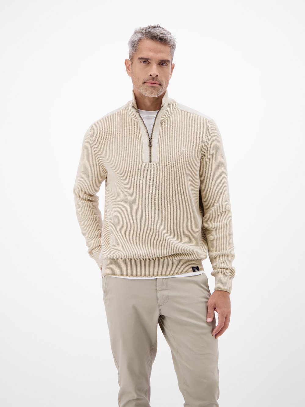 LERROS Strickpullover Herren Baumwolle beige, XXXL
