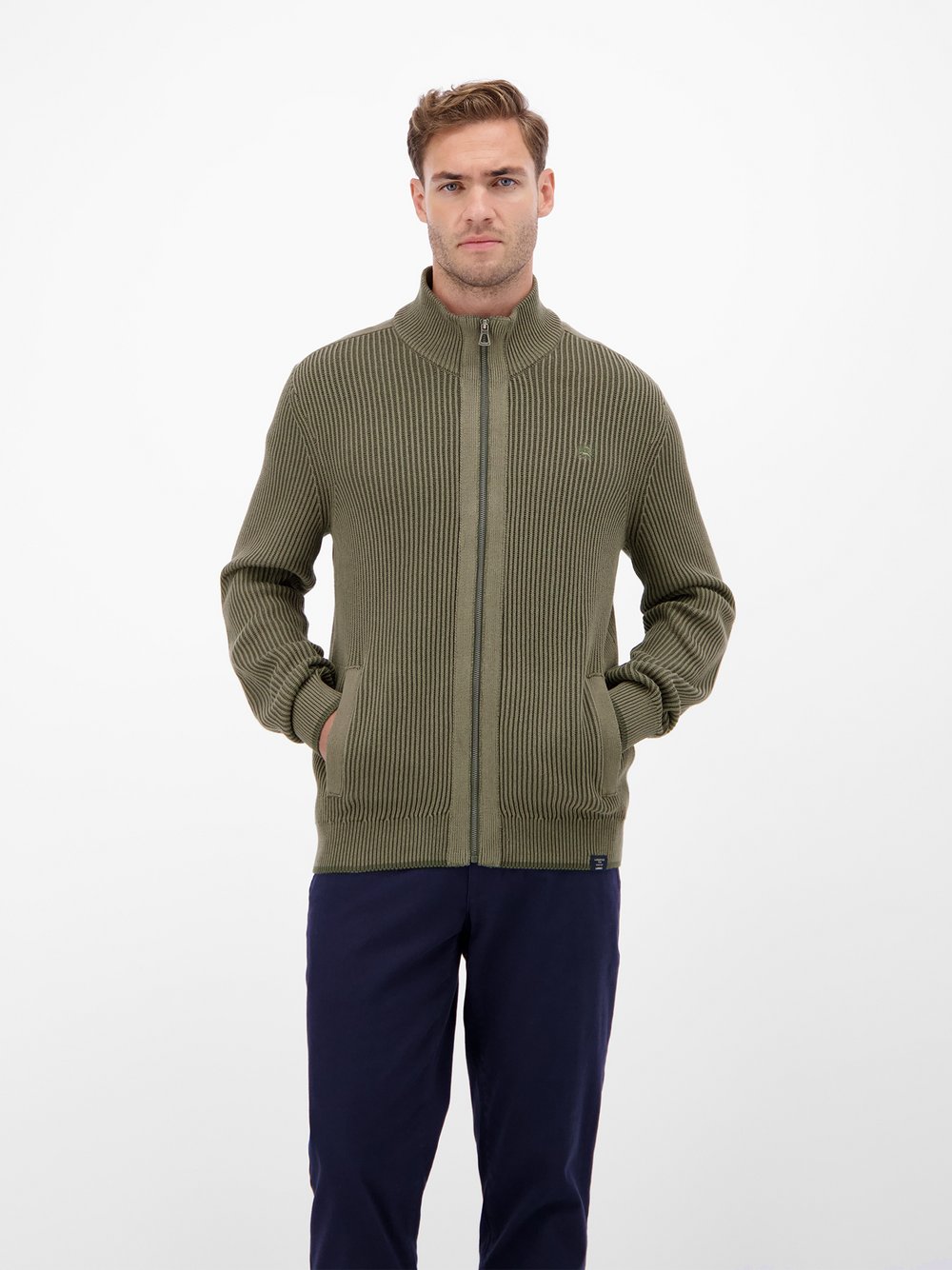 LERROS Strickjacke Herren Baumwolle grün, M