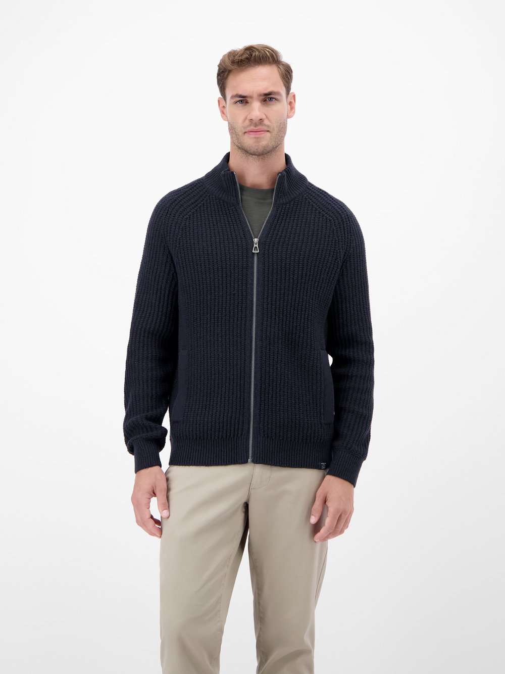 LERROS Strickjacke Herren Wolle blau, XL