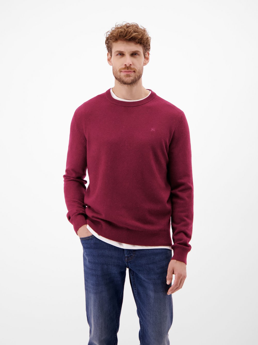 LERROS Strickpullover Herren Wolle rot, XXXL