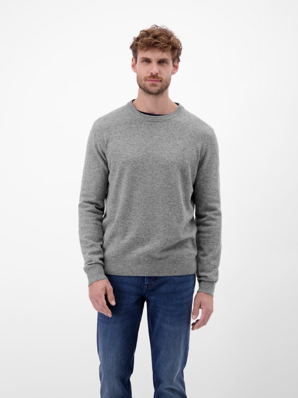 LERROS Strickpullover Herren Wolle grau, M