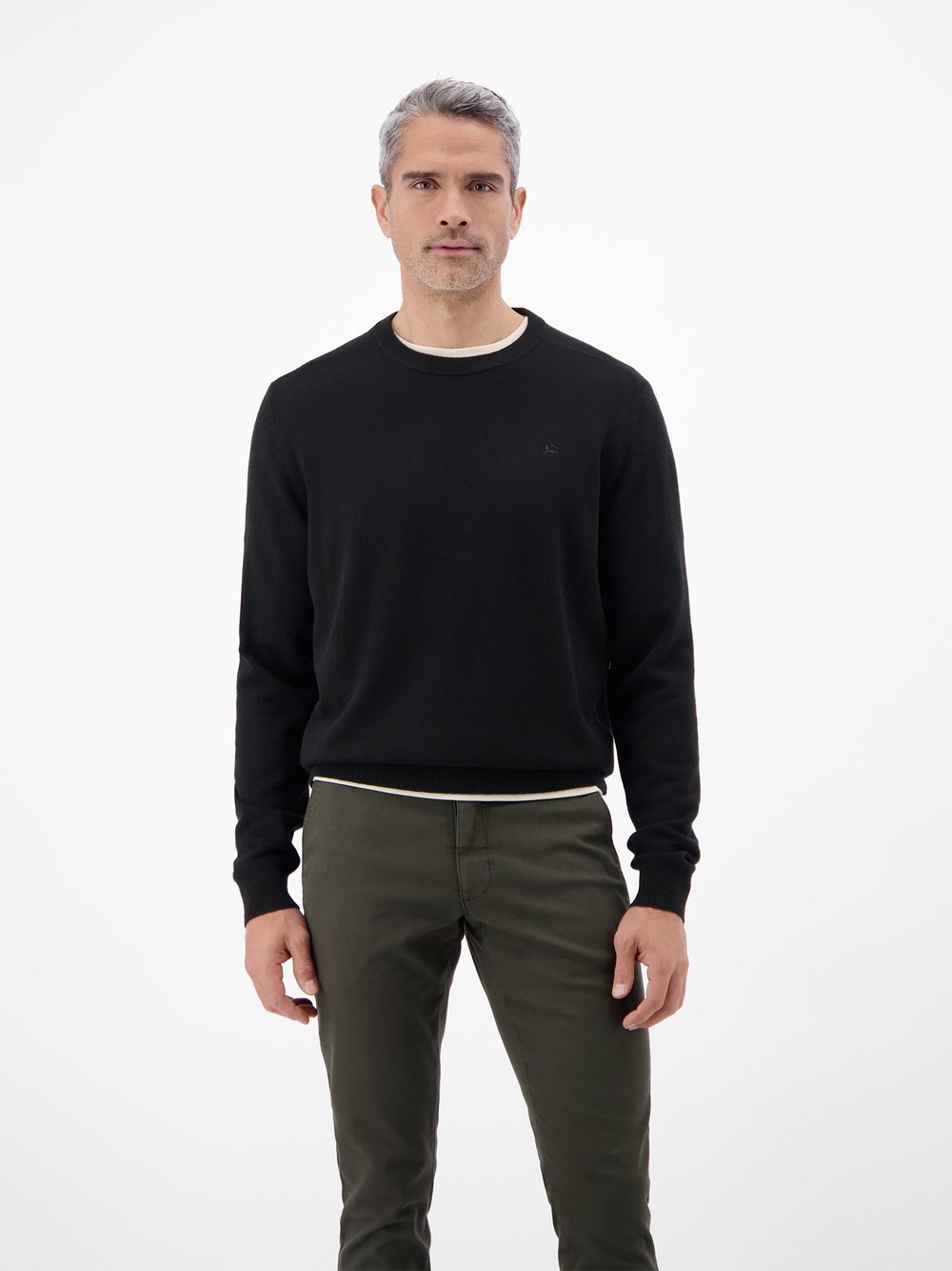 LERROS Strickpullover Herren Wolle schwarz, XXXL