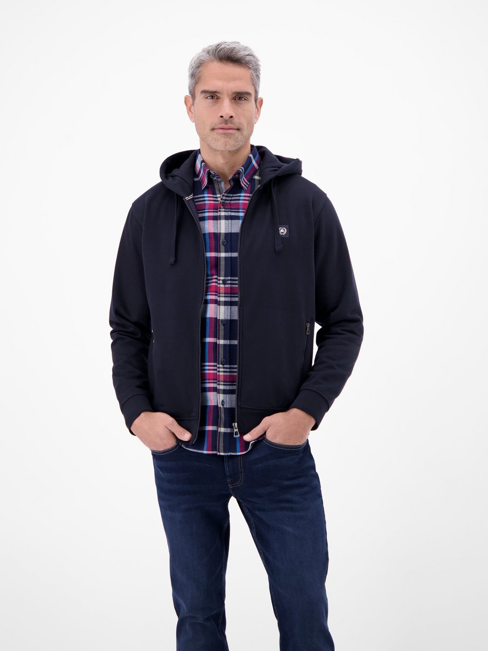 Thumbnail - LERROS Sweatjacke Herren Baumwolle blau, XXL