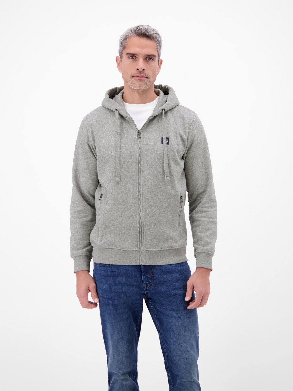 LERROS Sweatjacke Herren Baumwolle grau, M
