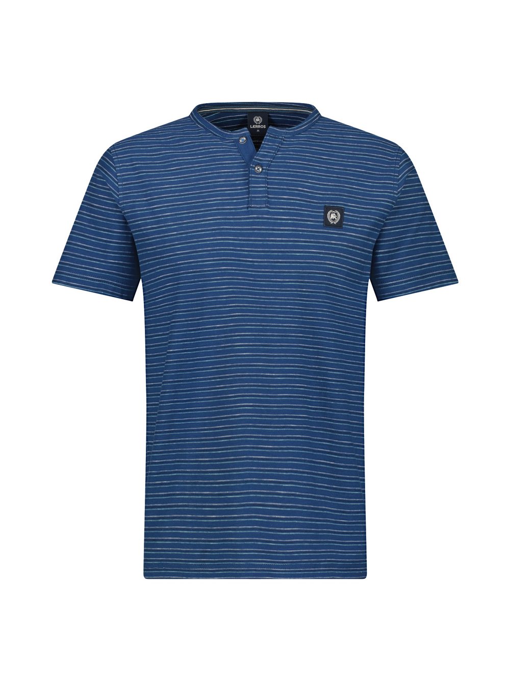 LERROS Henleyshirt Herren Baumwolle blau gestreift, S