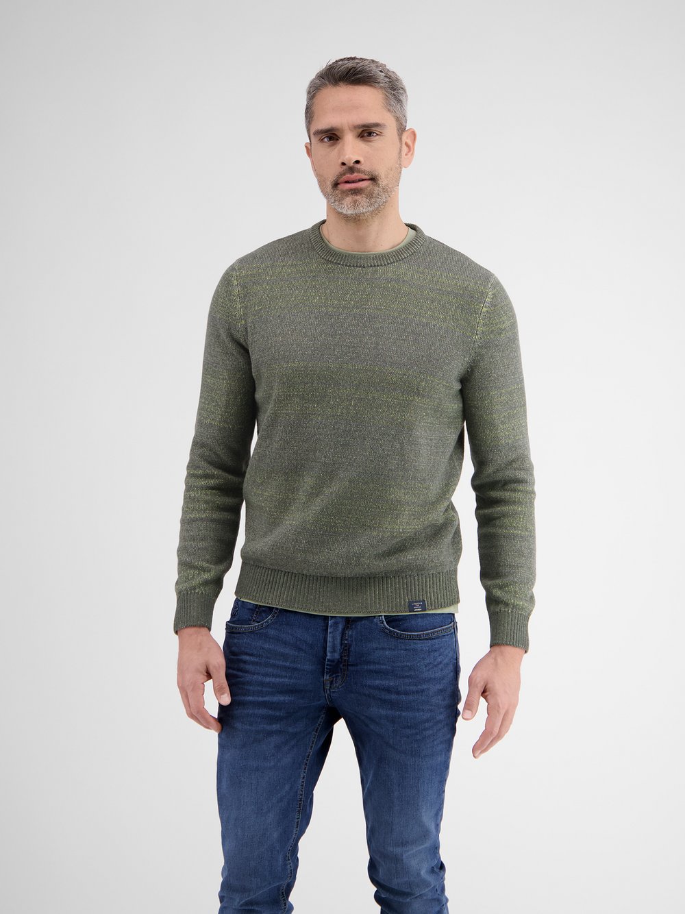 LERROS Strickpullover Herren Baumwolle grün, S