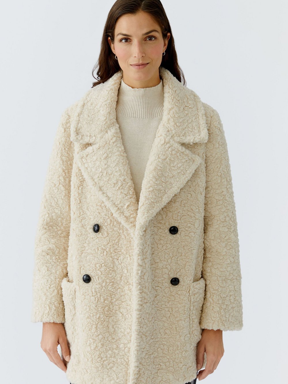 Oui Mantel Damen weiß, 42