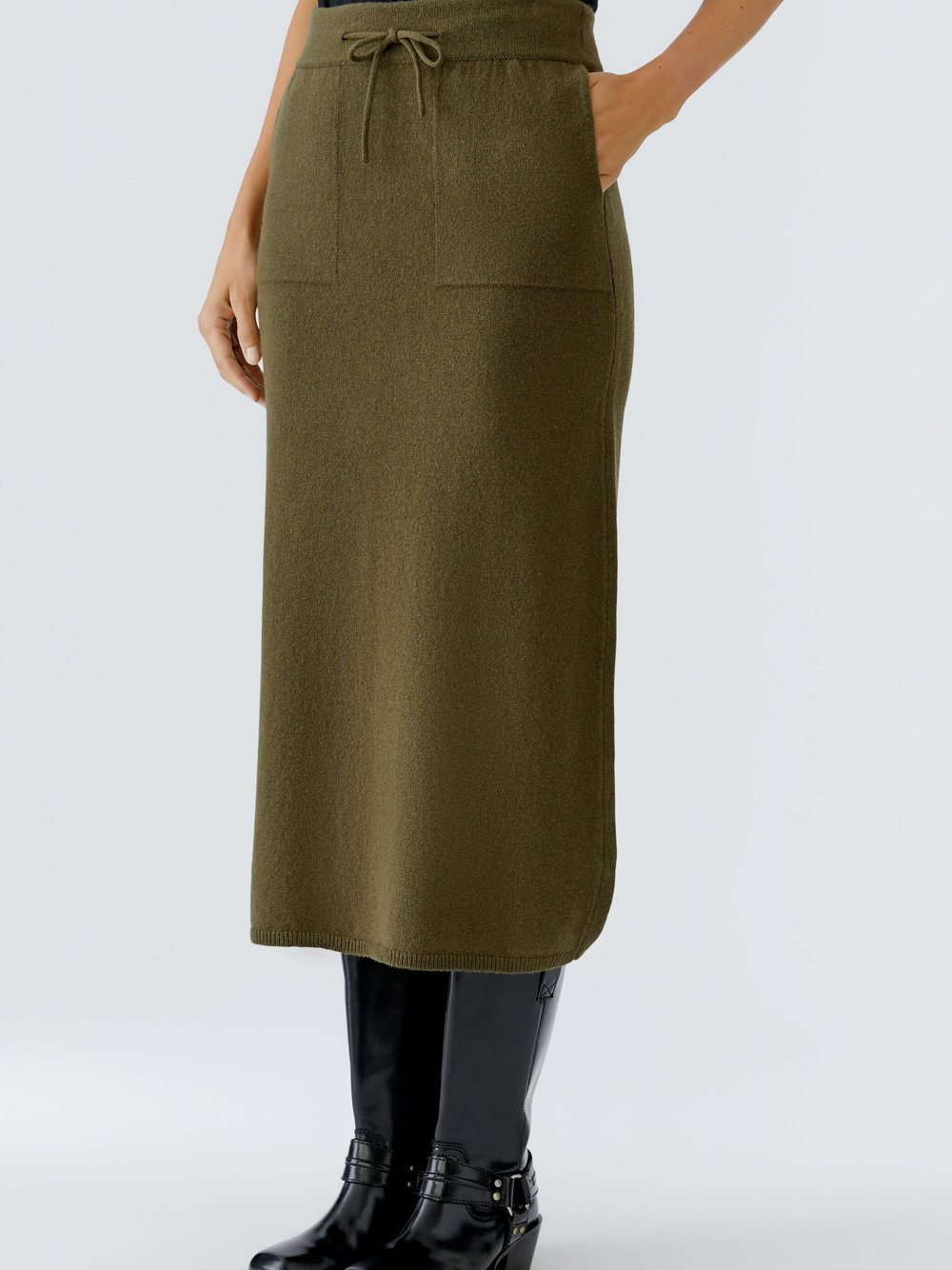 Oui Strickrock Damen Wolle grün, 38