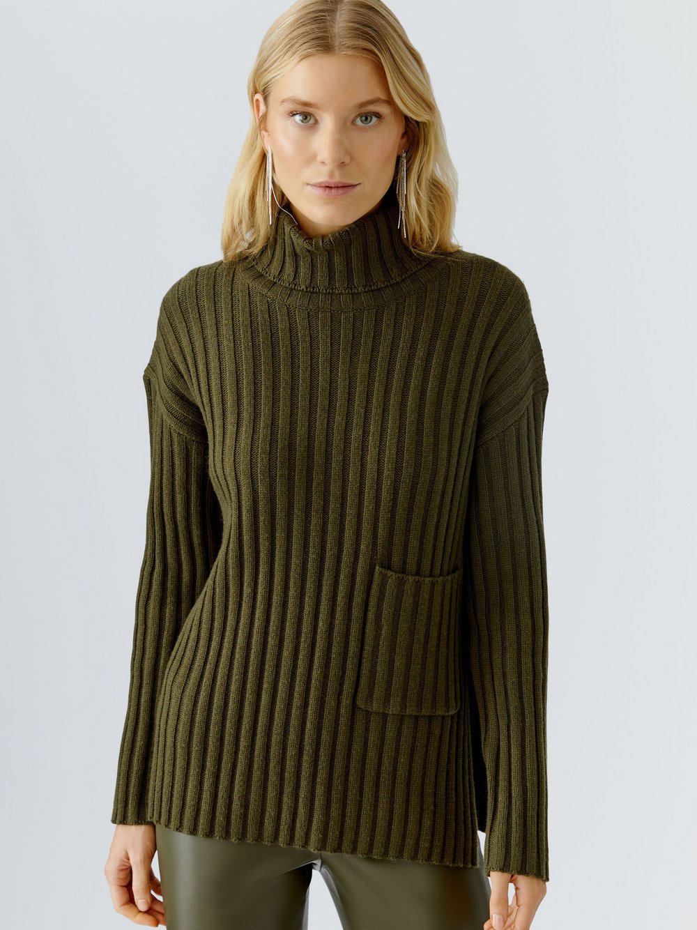 Thumbnail - Oui Pullover Damen Polyamid grün, 42