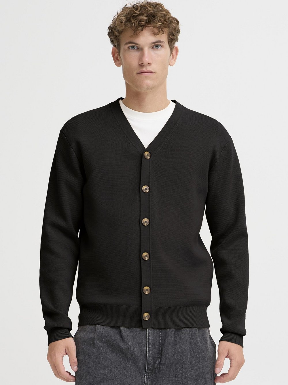 Thumbnail - CASUAL FRIDAY Strickjacke Herren Baumwolle schwarz, XXL