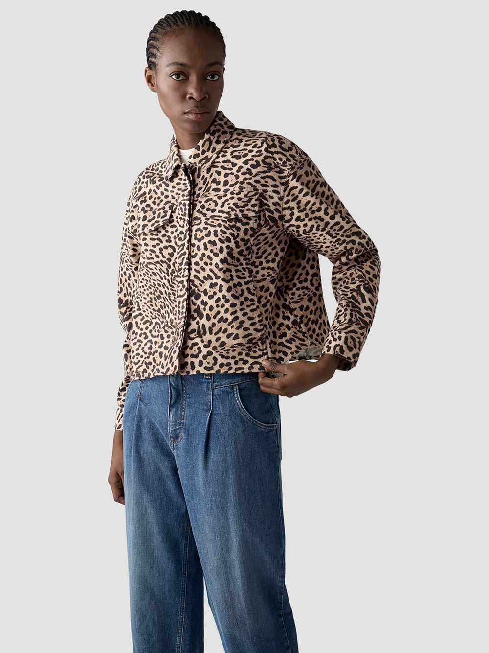 LCMT Jacke Damen Baumwolle braun gemustert, 42