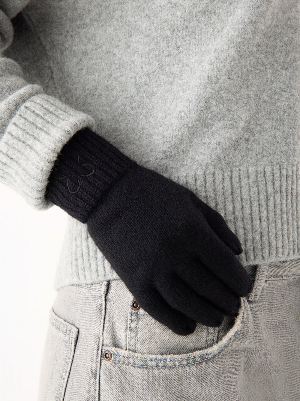 Thumbnail - Codello Strickhandschuhe Damen Wolle schwarz, ONE SIZE