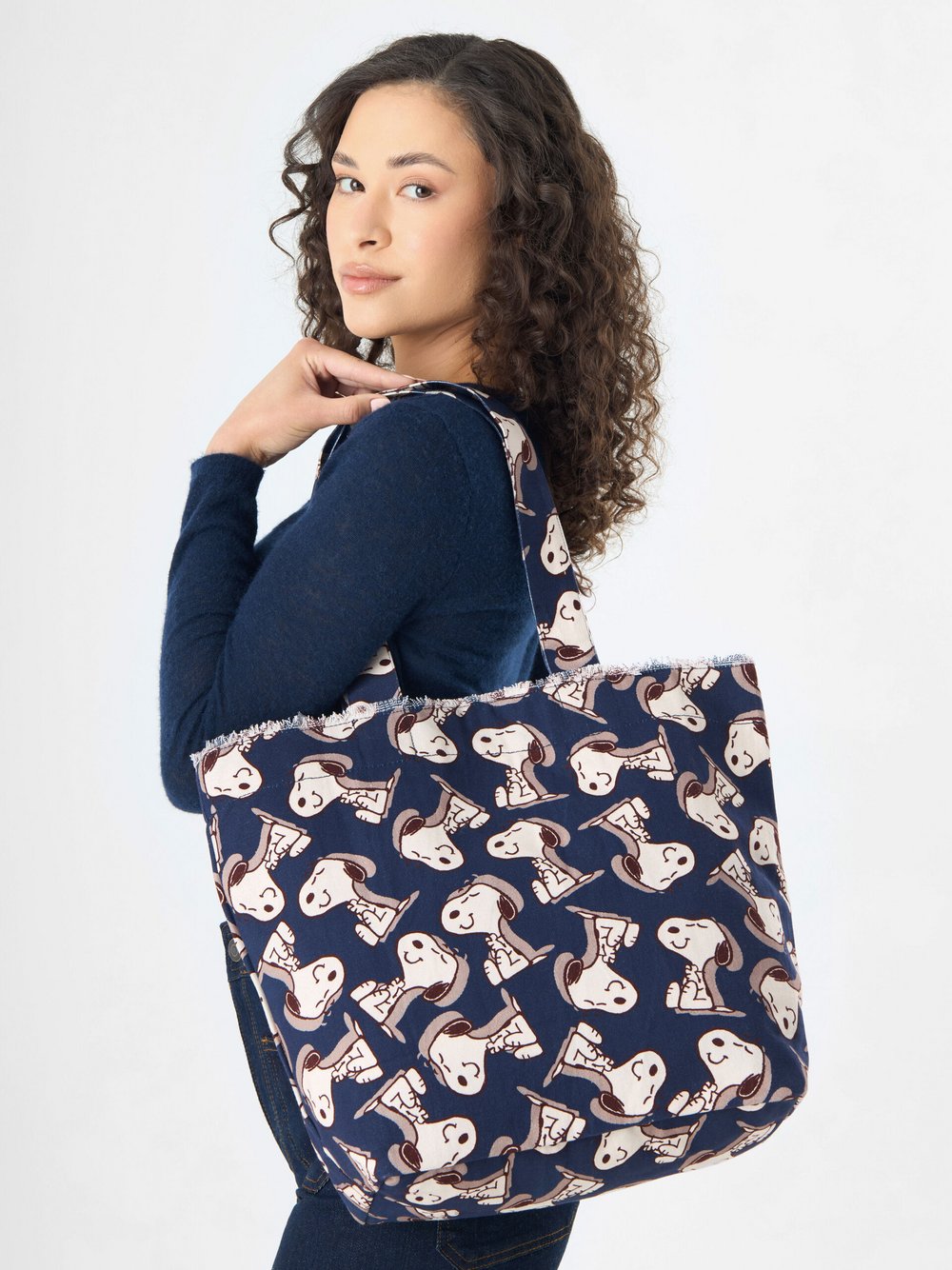 Codello Shopper Damen Baumwolle blau bedruckt, ONE SIZE