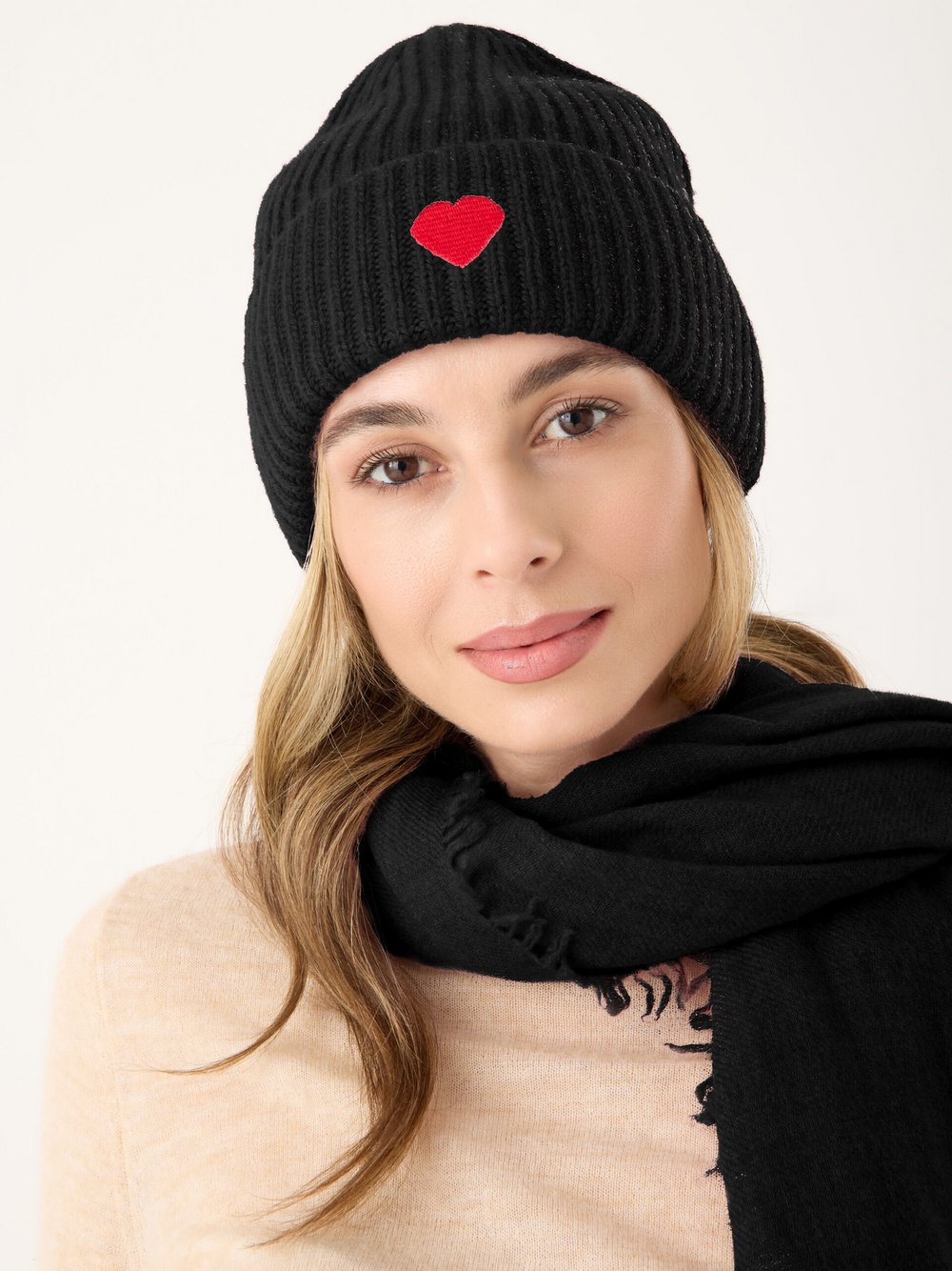 Thumbnail - Codello Mütze Damen Wolle schwarz bedruckt, ONE SIZE