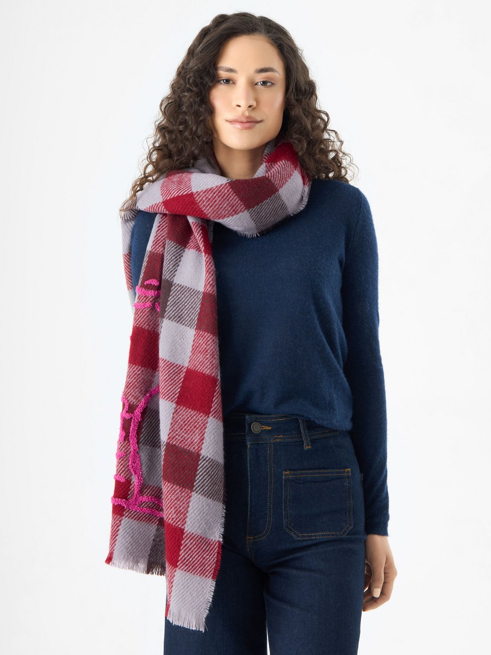 Thumbnail - Codello Schal Damen rot kariert, ONE SIZE