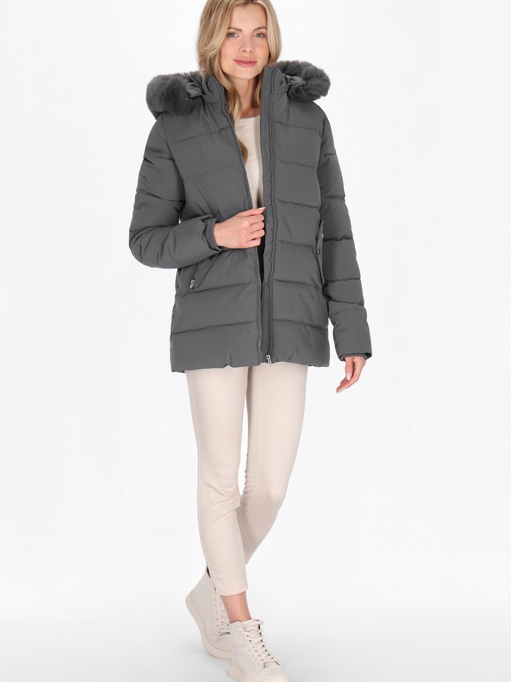 Usha Mantel Damen grau, L