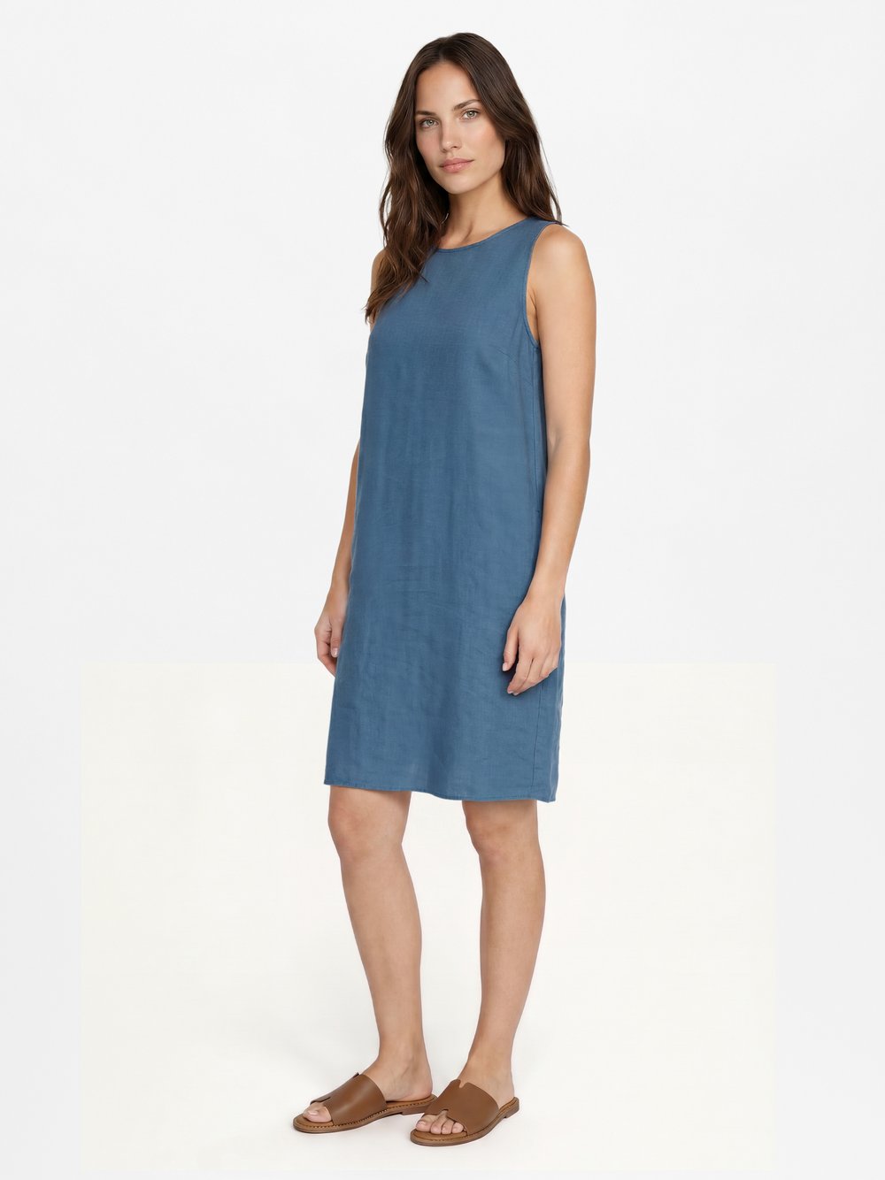 VAN GRAAF Marc O'polo Damen Blau Leinenkleid Leinen (100%) Größe 38
