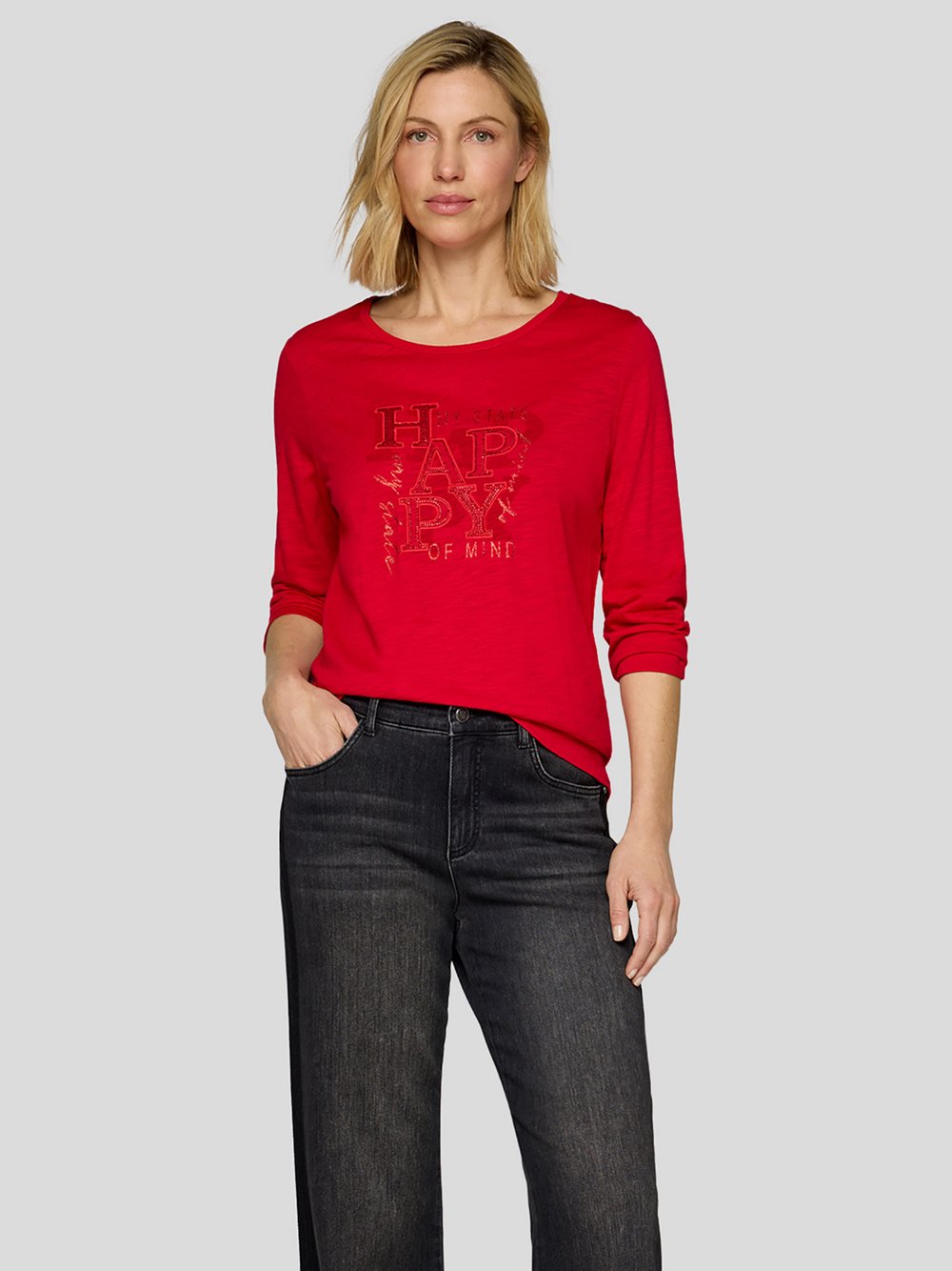 RABE T-Shirt Damen Baumwolle rot, 36