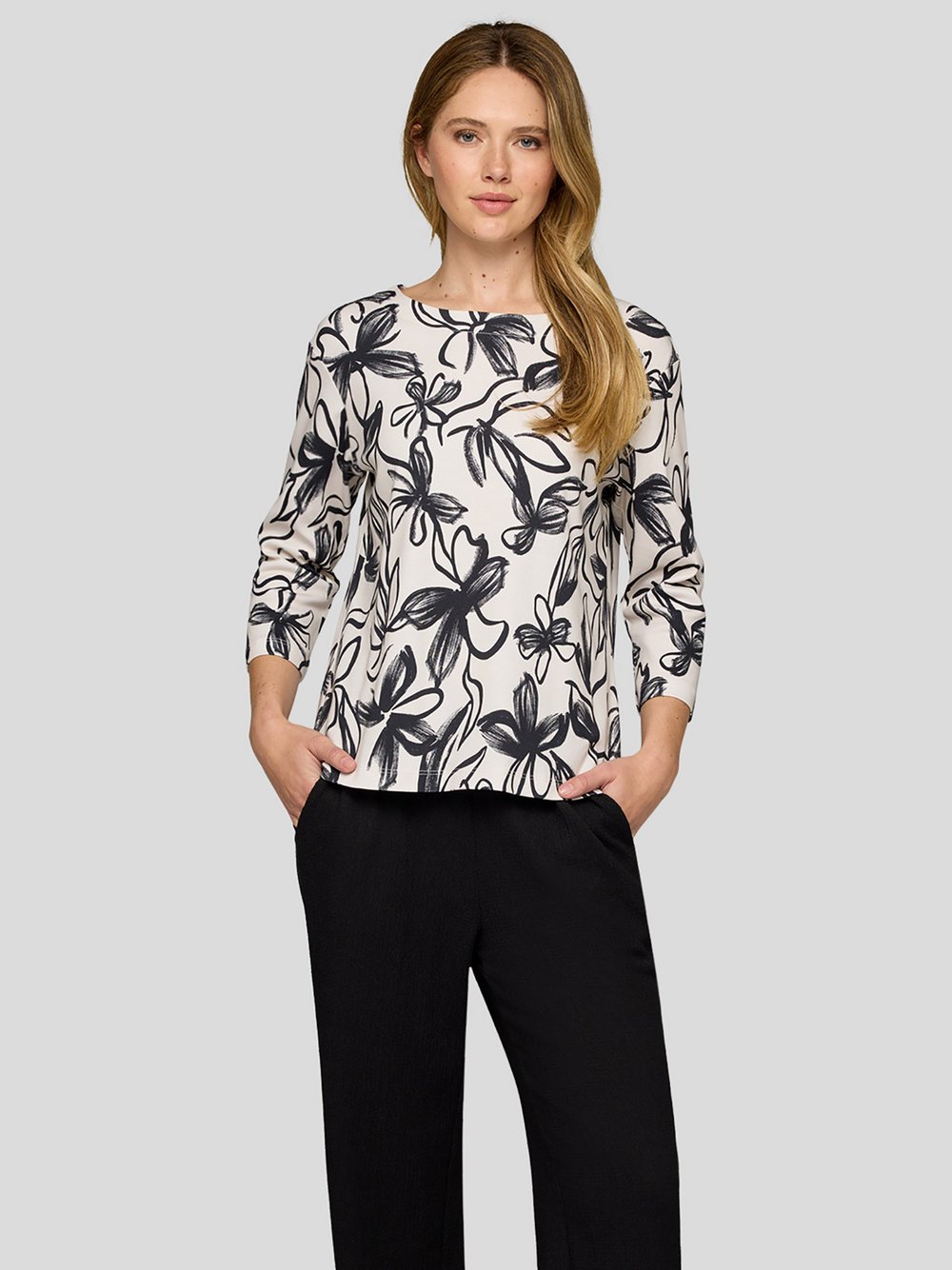 RABE T-Shirt Damen Baumwolle beige gemustert, 48