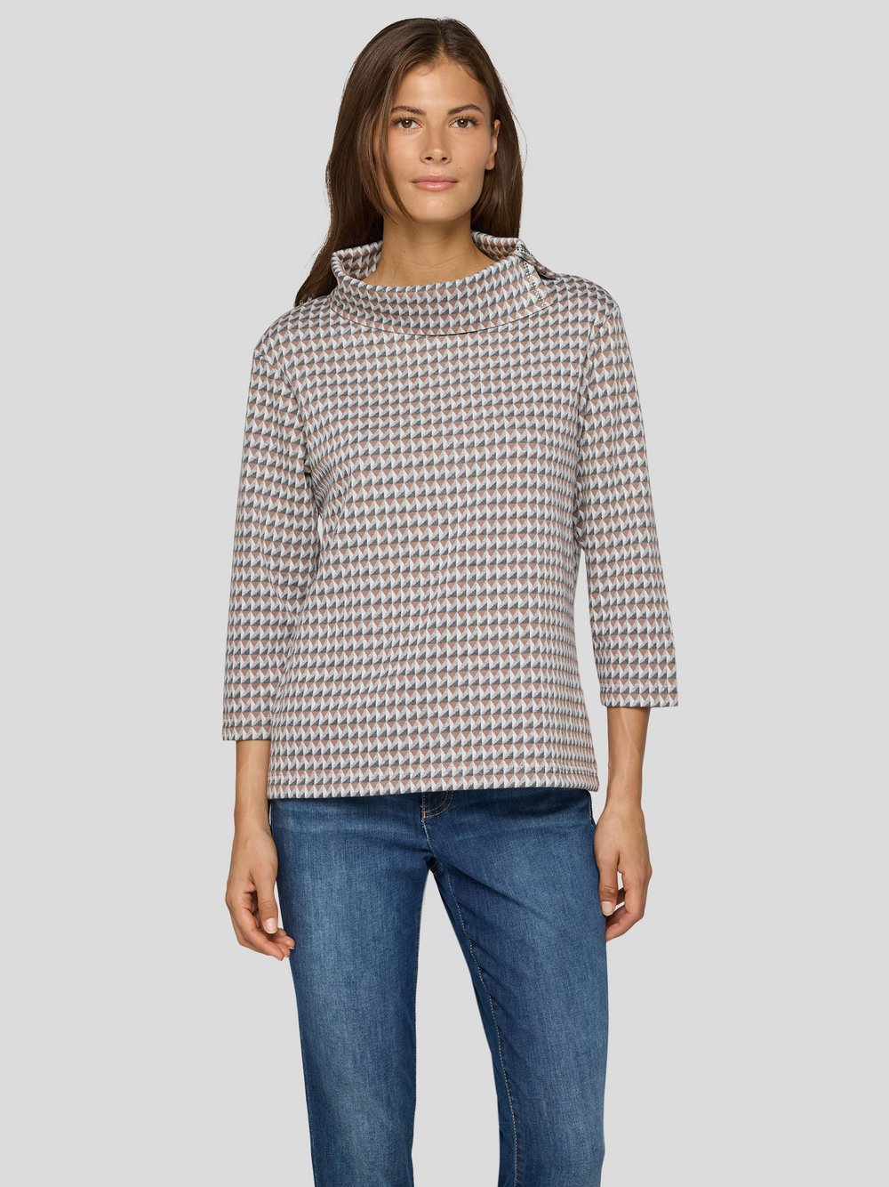 RABE T-Shirt Damen braun gemustert, 46