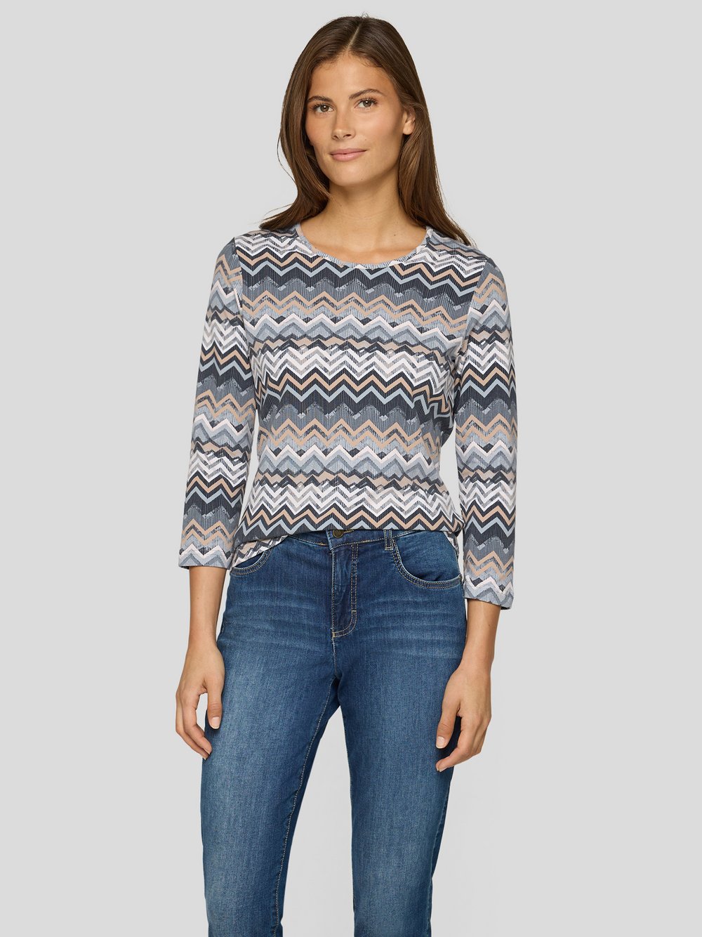 Thumbnail - RABE T-Shirt Damen Baumwolle grau gemustert, 40