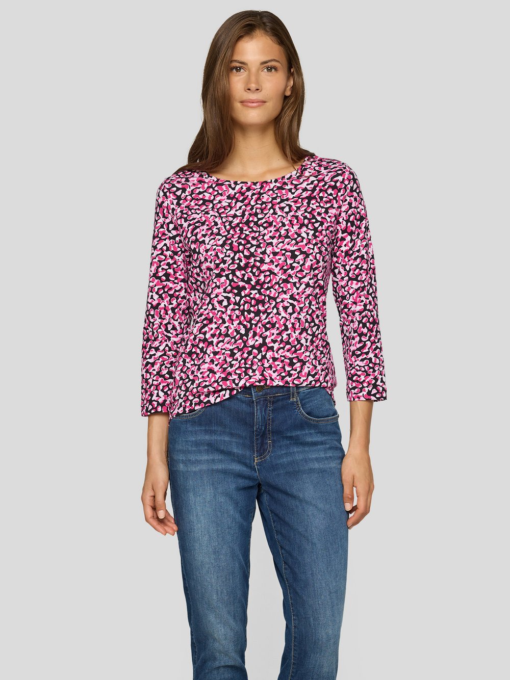 RABE T-Shirt Damen Baumwolle pink gemustert, 52