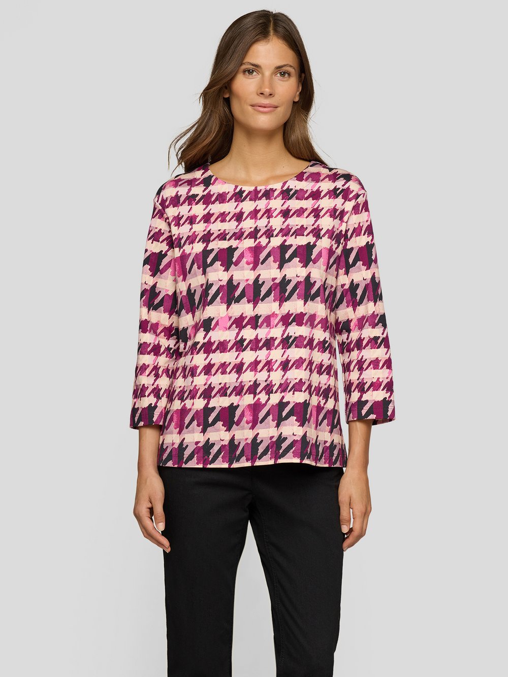 RABE T-Shirt Damen Baumwolle lila gemustert, 38