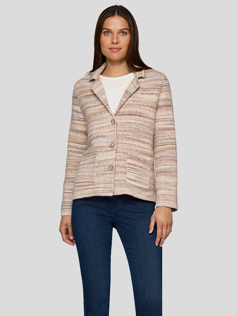 RABE Strickjacke Damen Baumwolle braun gemustert, 48