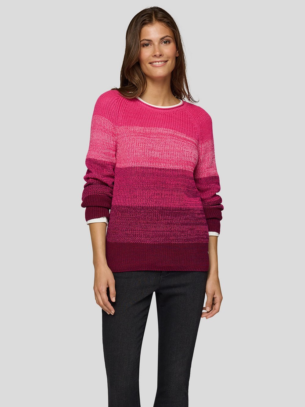 RABE Pullover Damen Baumwolle pink gestreift, 44