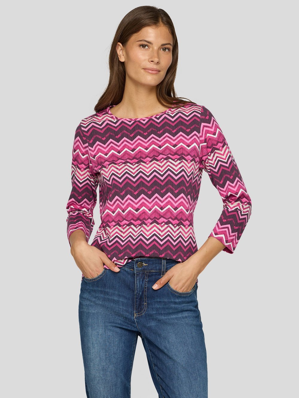 Thumbnail - RABE T-Shirt Damen Baumwolle lila gemustert, 42