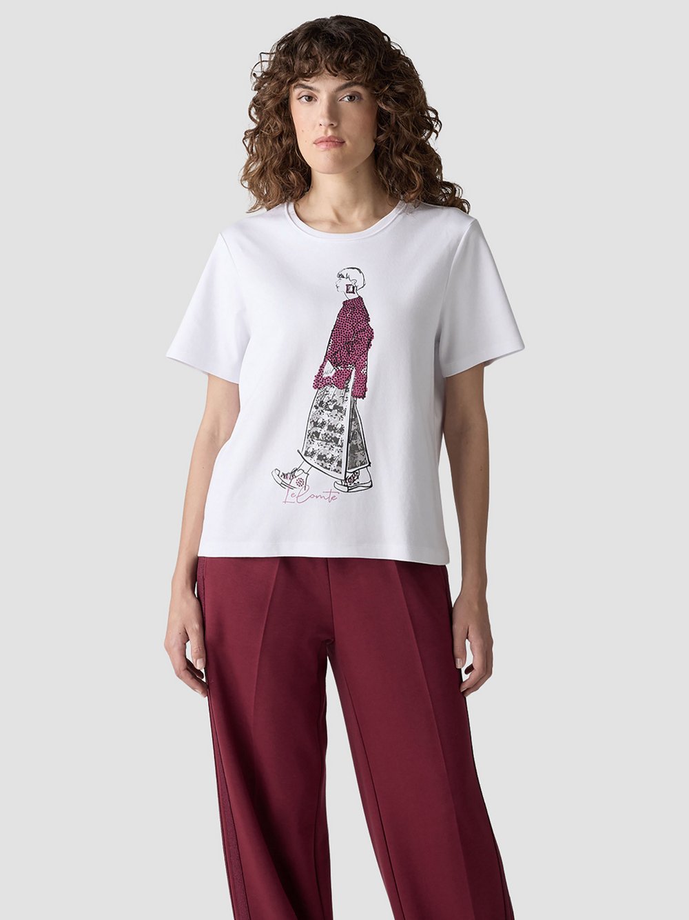 LCMT T-Shirt Damen Baumwolle weiß, 38