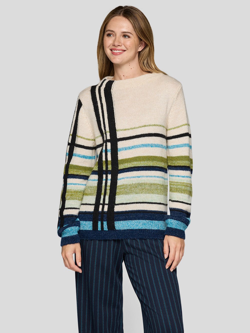 RABE Pullover Damen blau gemustert, 46