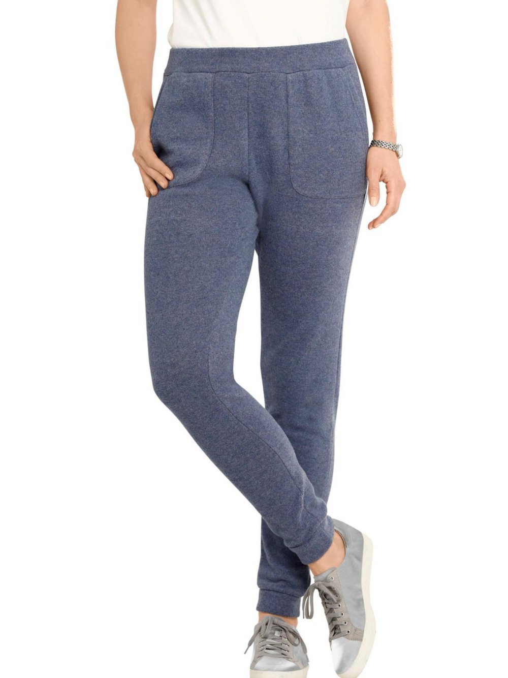 Goldner Loungehose Damen Baumwolle blau, 38
