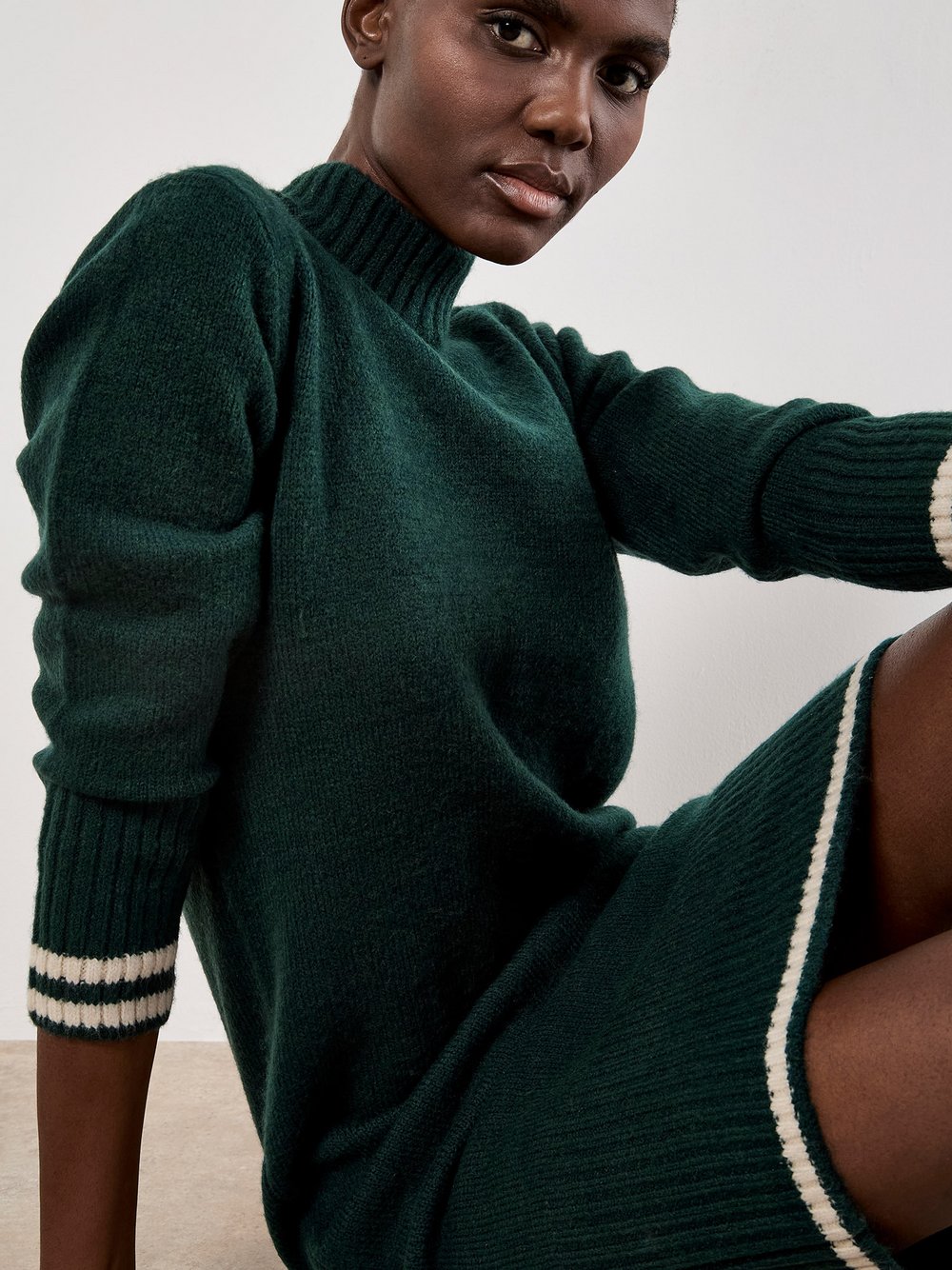 Apricot Midikleid Damen Baumwolle grün, 38