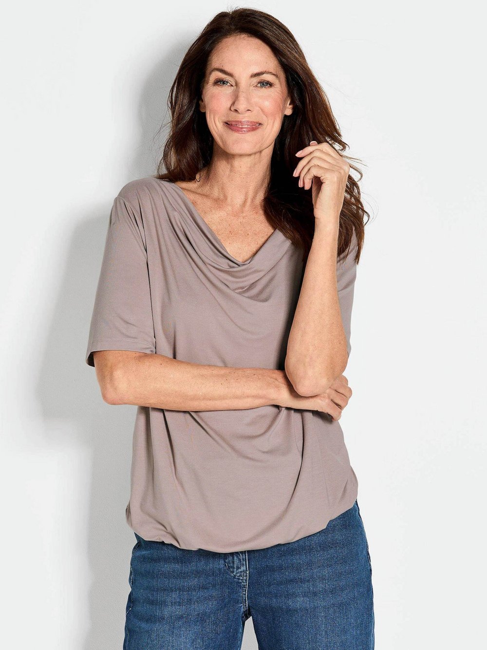 Goldner Shirt Damen Viskose braun, 44