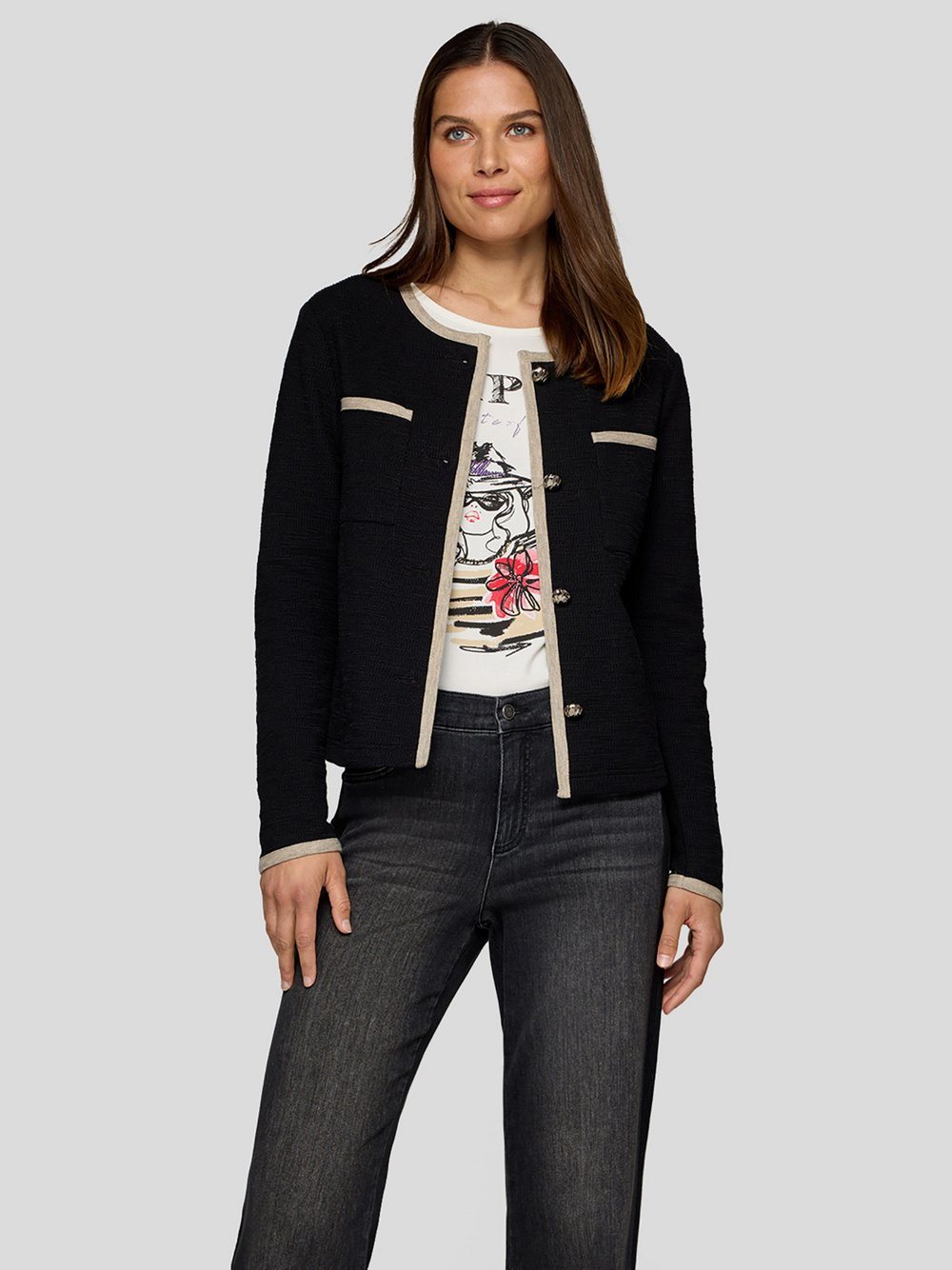 RABE Strickjacke Damen Baumwolle schwarz, 42